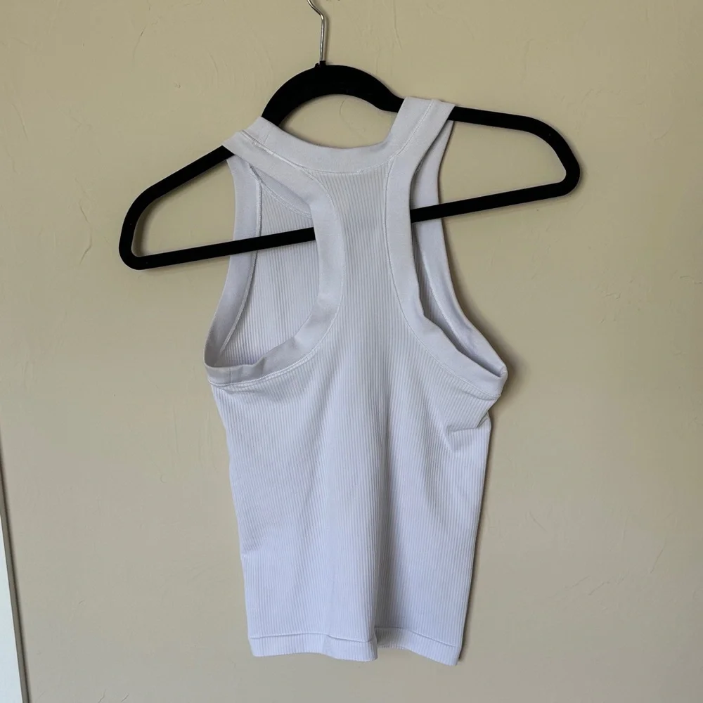 Athleta Ribbed White Tank Top - Picture 3 of 5